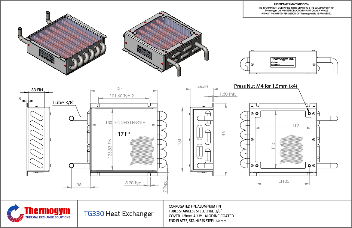 Fin Tube Heat Exchanger TG330
