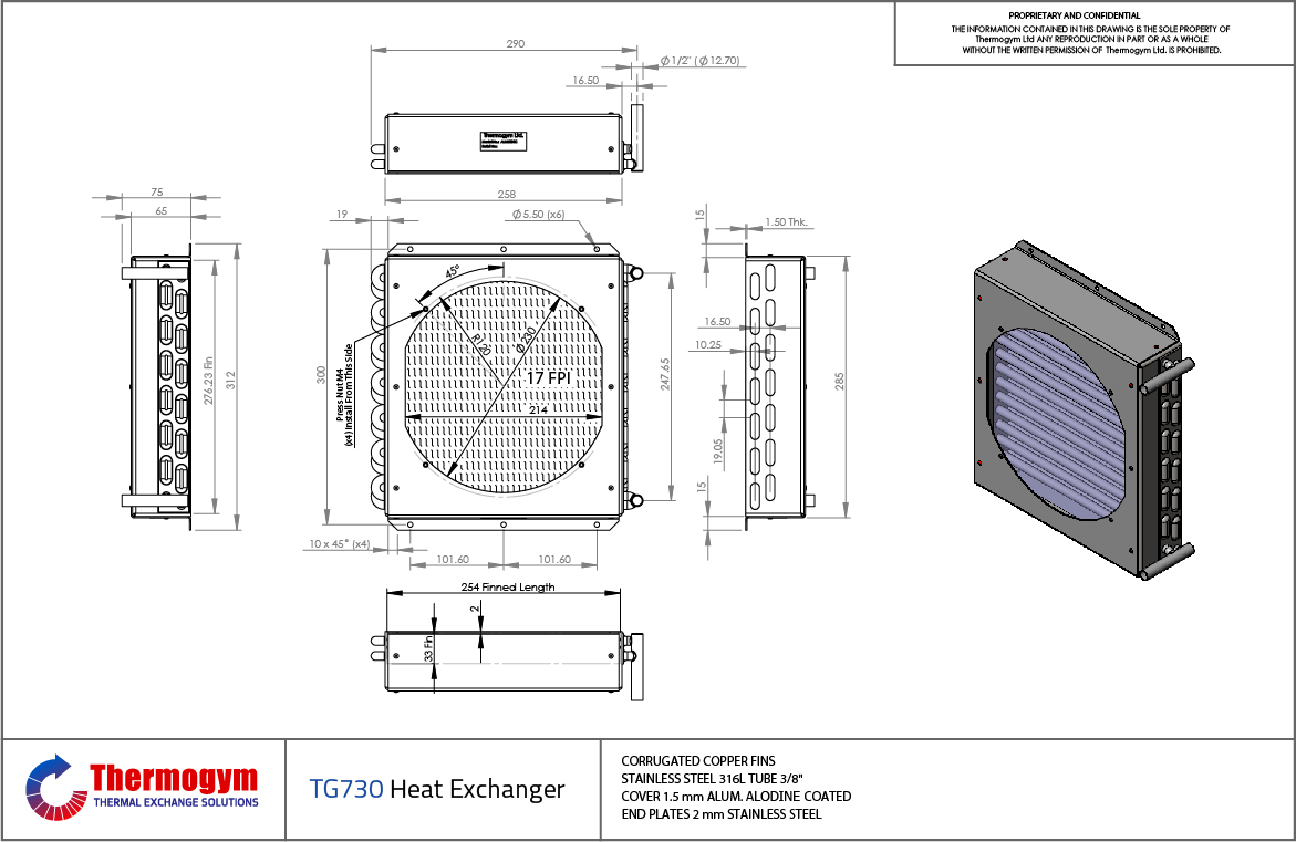 Fin Tube Heat Exchanger TG730