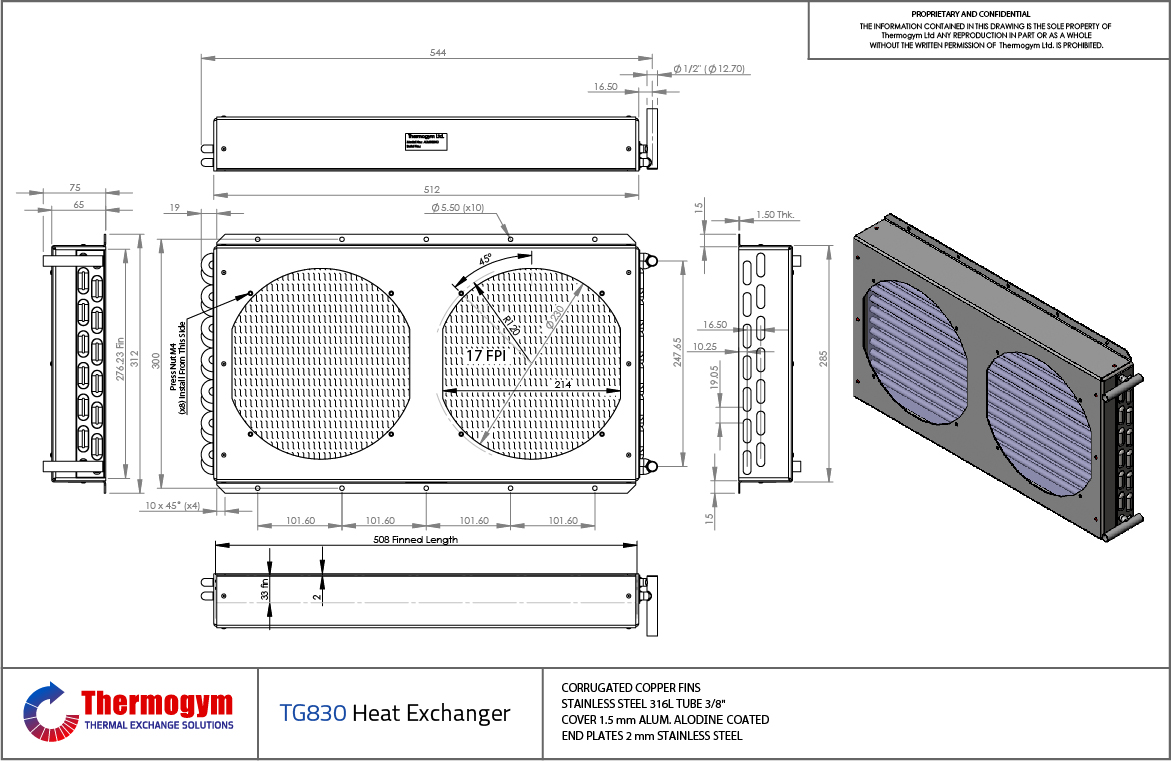 Fin Tube Heat Exchanger TG830